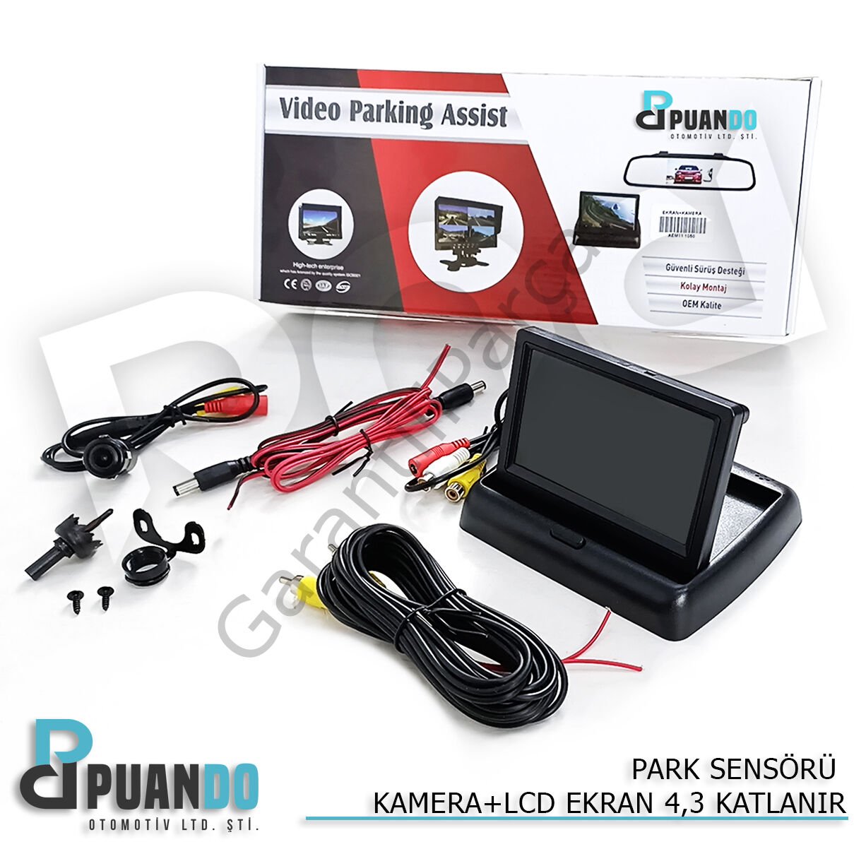 Park Sensörü Kamera +LCD Ekran 4,3 Katlanır
