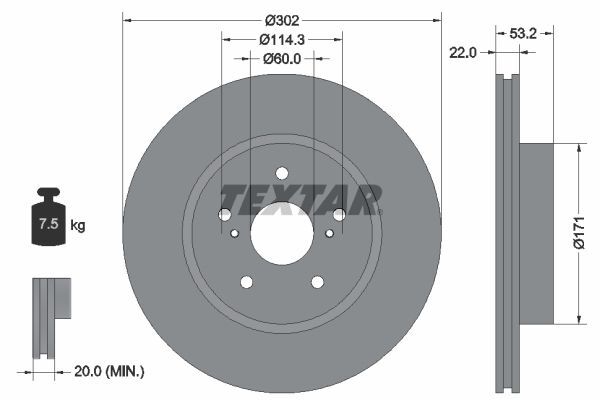 TOYOTA SUPRA (_A7_)  24V 86- FREN DISKI ÖN 4351214140 TEXTAR 2'li Paket