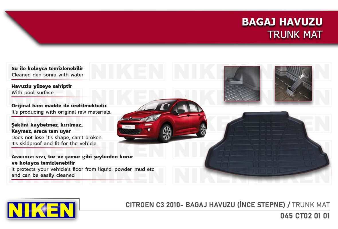 CITROEN C3 2010- BAGAJ HAVUZU (İNCE STEPNE)