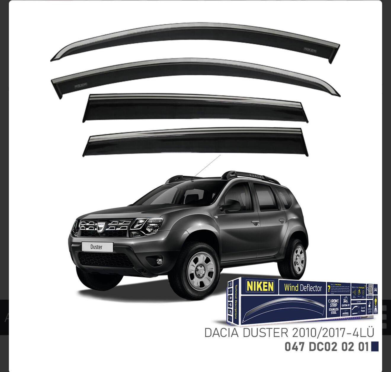 CHROME CAM RÜZGARLIĞI DUSTER 10-17 NIKEN