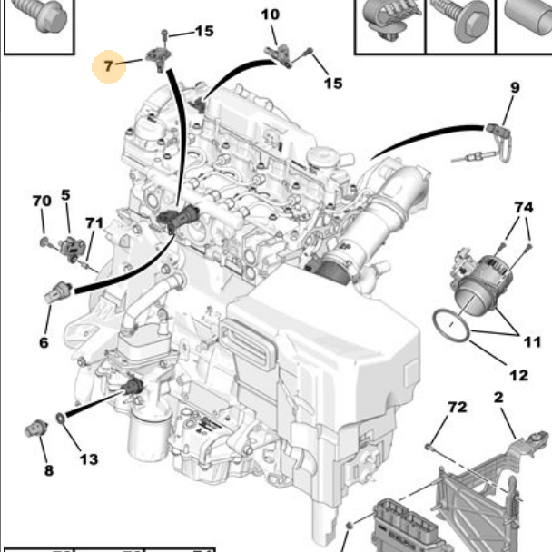 PEUGEOT 208/308/3008/FOCUS 11- EMME MANIFOLD BASINÇ SENSÖRÜ FM5Q 12B676 AA OE-PSA