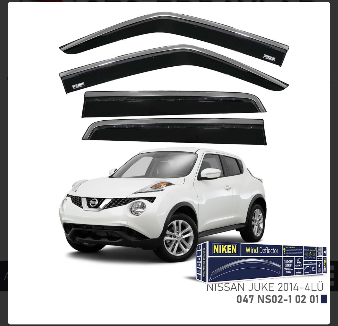 CHROME CAM RÜZGARLIĞI JUKE 2014- NIKEN