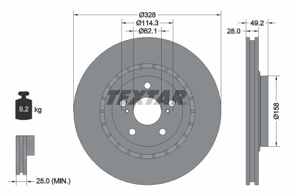 TOYOTA RAV4 (A4) 16- FREN DISKI ÖN 43512-48110 TEXTAR 2'li Paket