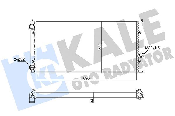VOLKSWAGEN GOLF3 91-97 SU RADYATÖRÜ 1H0121253Q KALE
