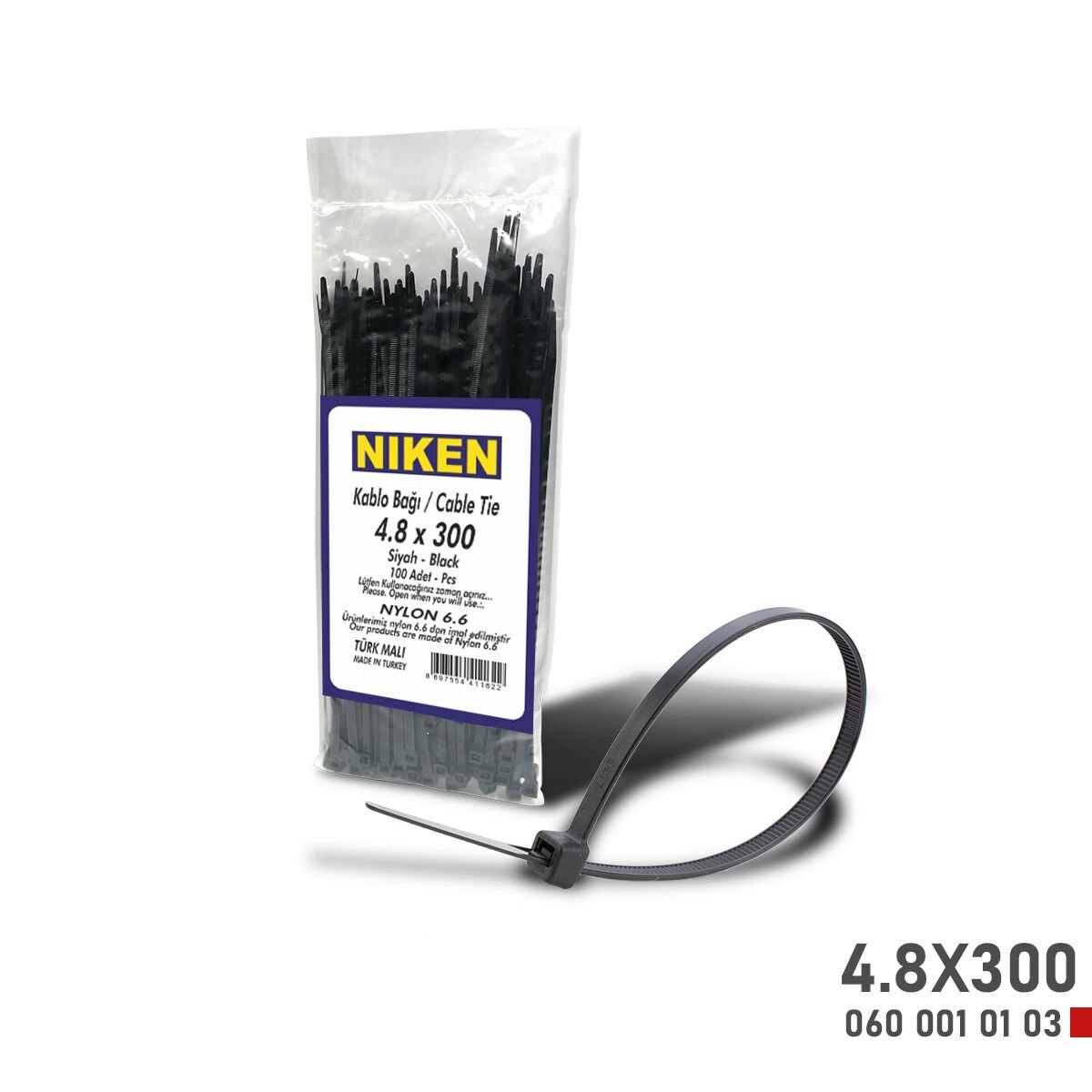 KABLO BAĞI SİYAH 4,8X380