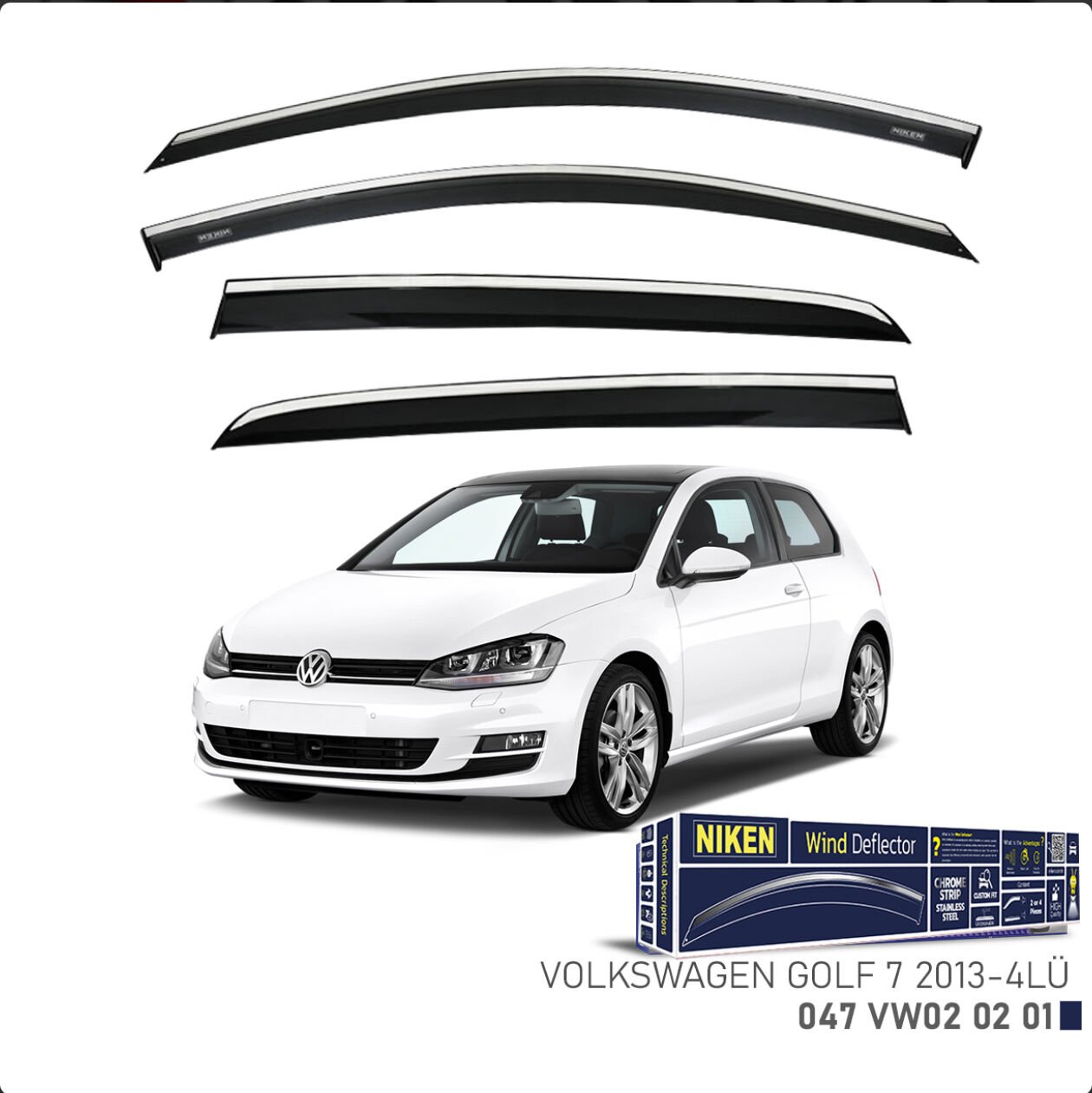 CHROME CAM RÜZGARLIĞI GOLF 7 2013- NIKEN