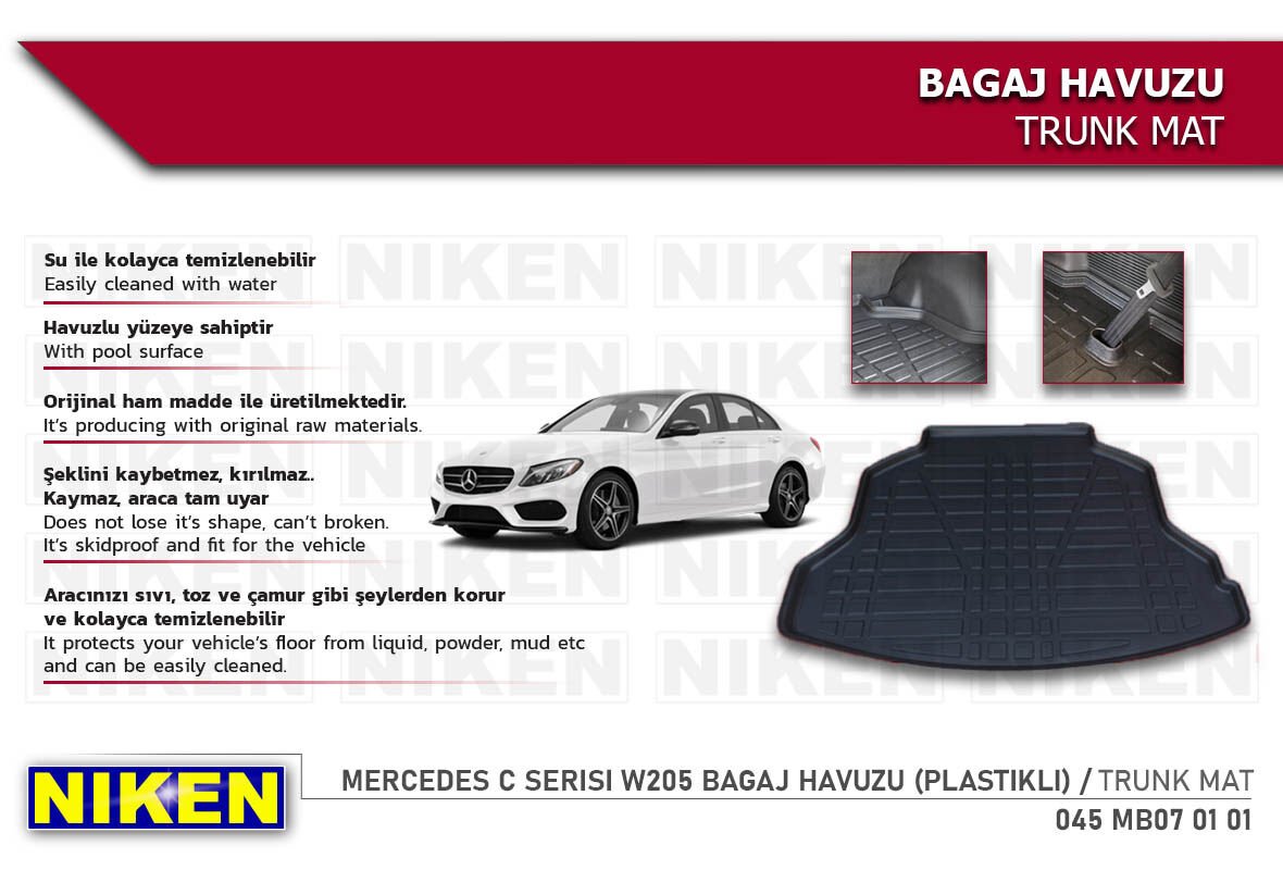 MERCEDES C SERISI W205 BAGAJ HAVUZU (PLASTIKLI)