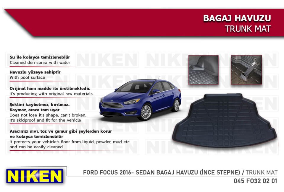 FORD FOCUS 2016- SEDAN BAGAJ HAVUZU (İNCE STEPNE)