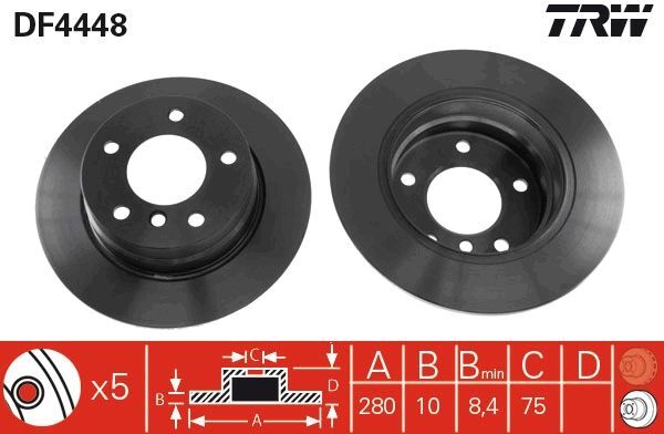BMW E81-E87 05-11 FREN DISKI ARKA 34216764647 TRW 2'li Paket