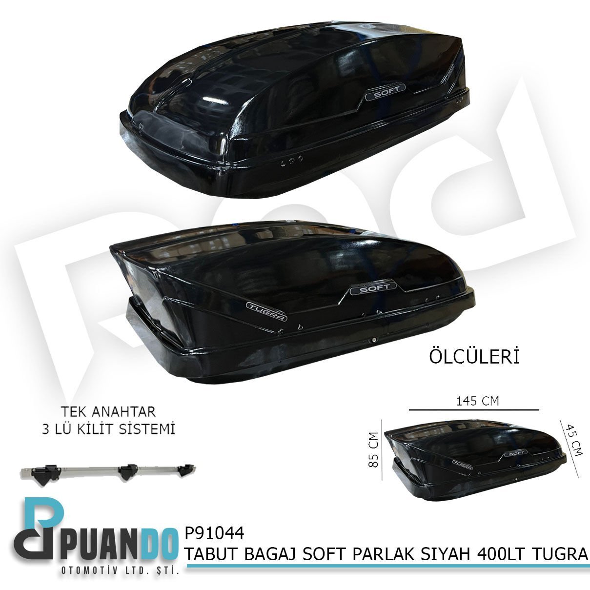 TABUT BAGAJ SOFT PARLAK SIYAH 400LT TUGRA