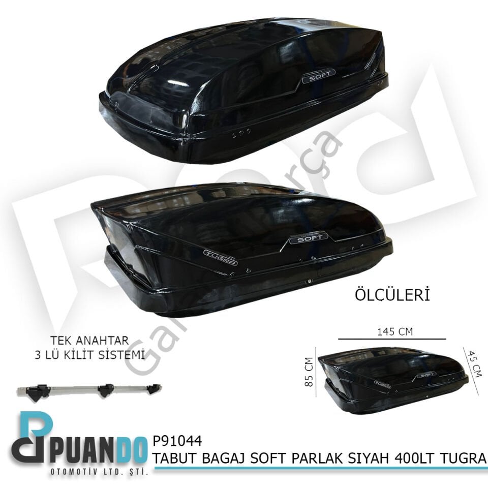 TABUT BAGAJ SOFT PARLAK SIYAH 400LT TUGRA