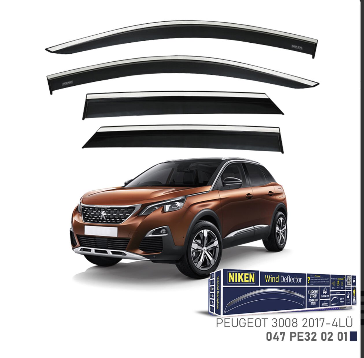 CHROME CAM RÜZGARLIĞI 3008 2017- NIKEN