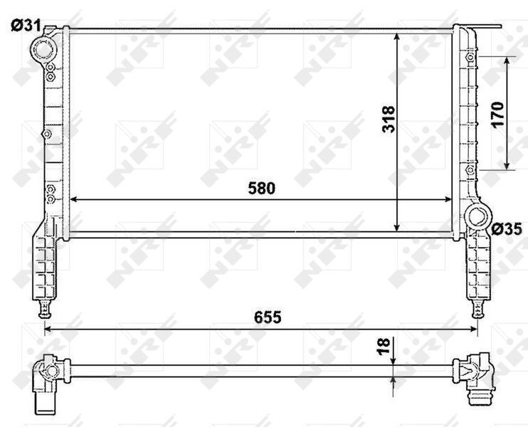 FIAT DOBLO 00- SU RADYATÖRÜ 46749000 NRF