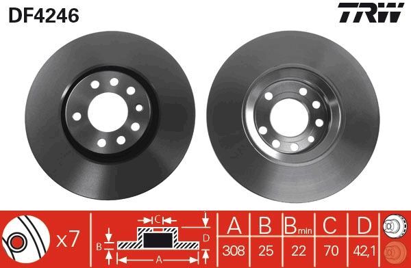 OPEL CORSA E MERIVA B CORSA D ZAFIRA B ASTRA H 07- FREN DISKI ÖN 569061 TRW 2'li Paket