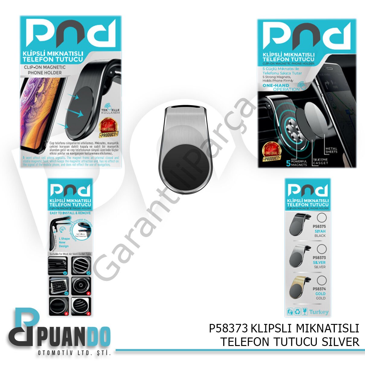 KLIPSLI MIKNATISLI TELEFON TUTUCU SILVER