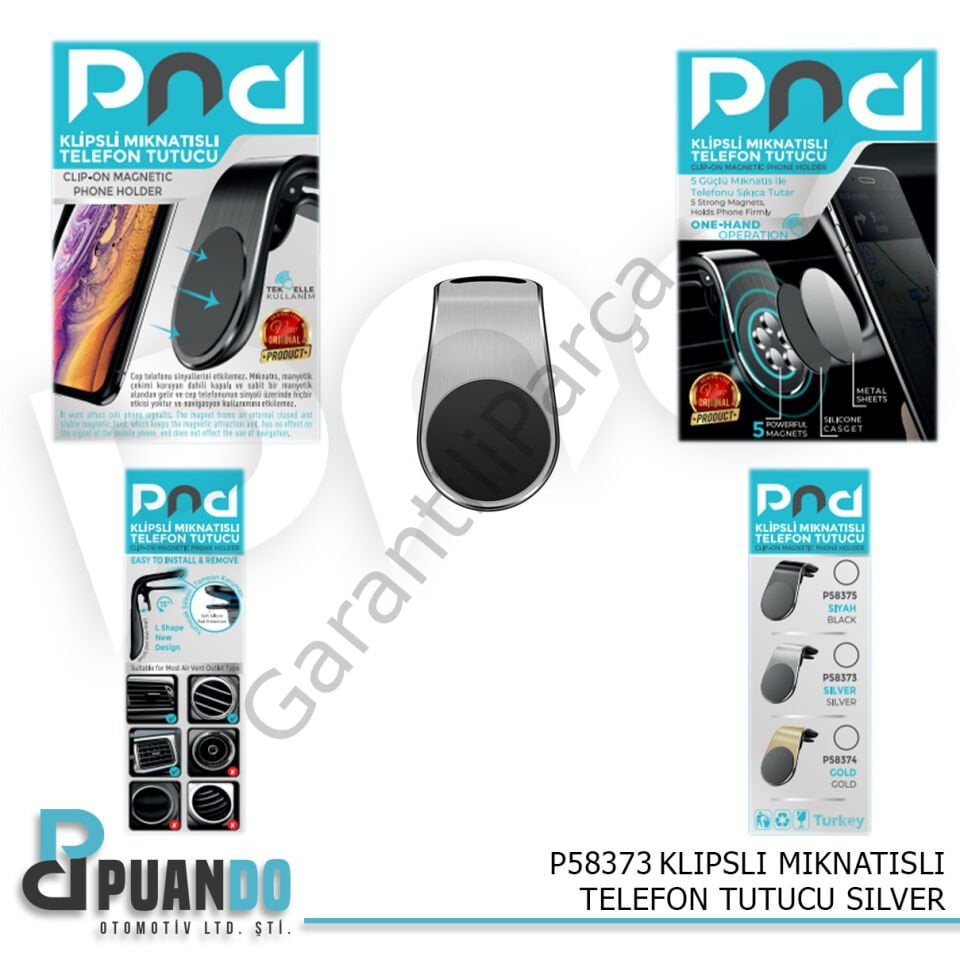 KLIPSLI MIKNATISLI TELEFON TUTUCU SILVER