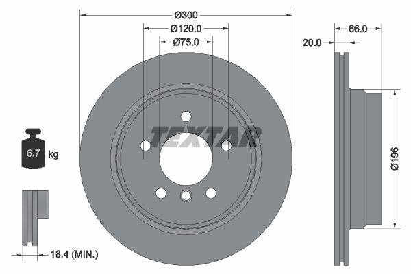 BMW E81-E87-E87LCI-E82-E90 08-11 FREN DISKI ARKA 34216855008 TEXTAR 2'li Paket