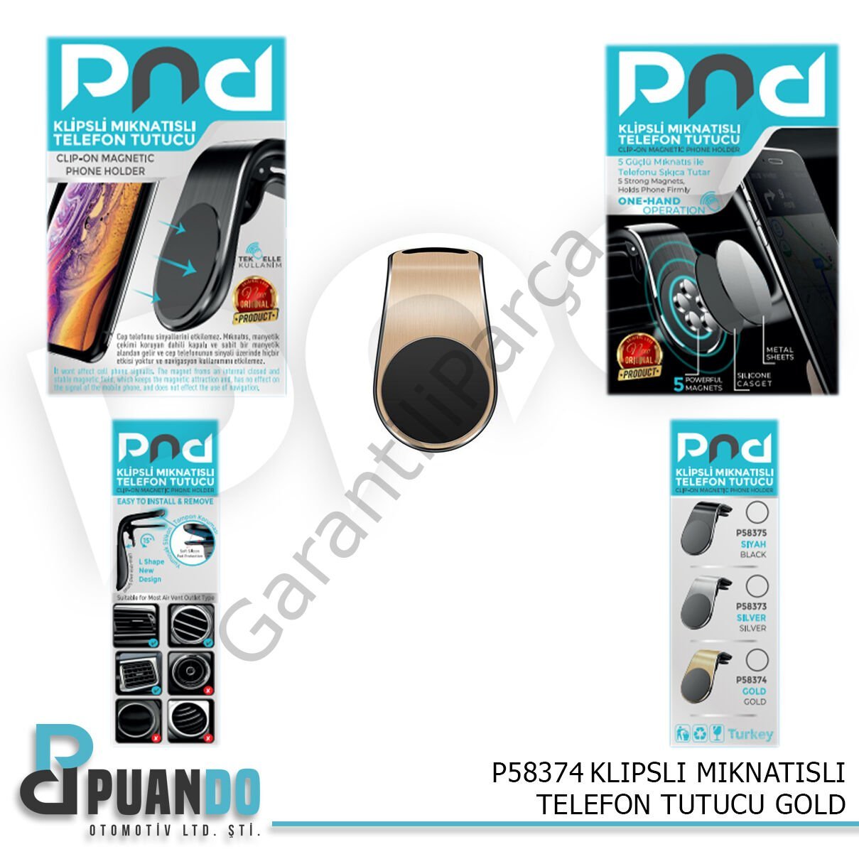 KLIPSLI MIKNATISLI TELEFON TUTUCU GOLD