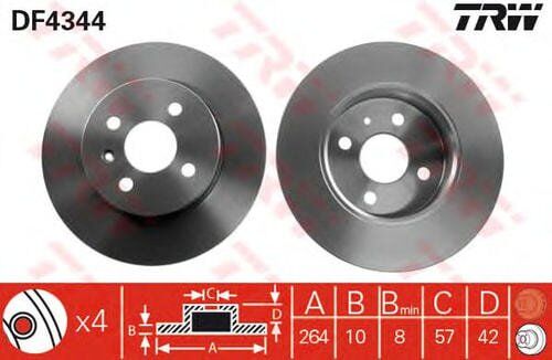 OPEL CORSA C MERIVA COMBO C 02-08 FREN DISKI ARKA 569116 TRW 2'li Paket