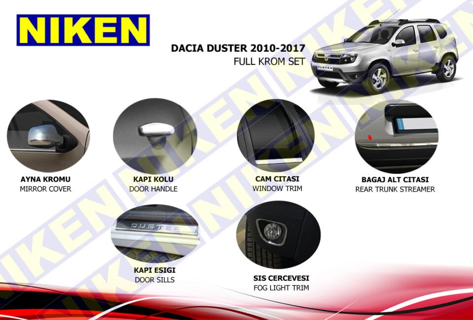DACIA DUSTER FULL KROM SET (2012-2017)