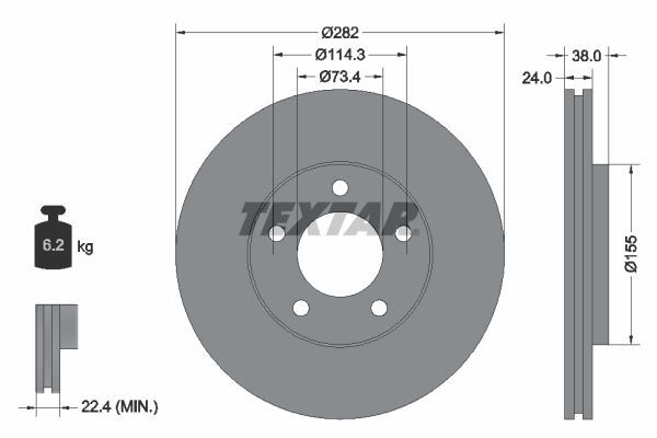 FIAT CHREYSLER VOYAGER I-II 87- FREN DISKI ÖN 4423368 TEXTAR 2'li Paket