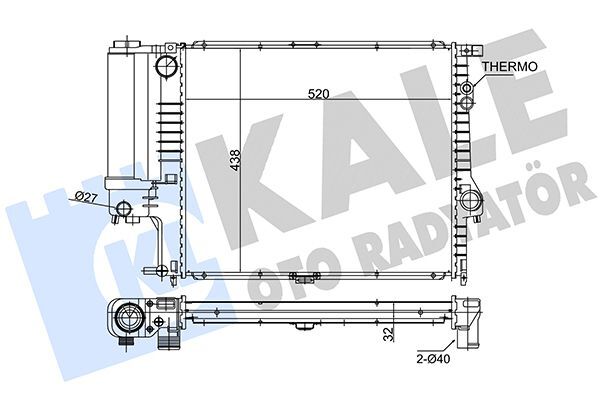 BMW E39 96-99 SU RADYATÖRÜ 17111740699 KALE