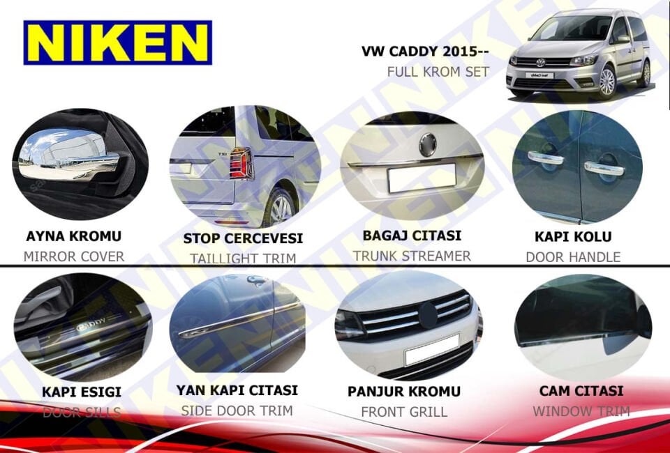 VW CADDY FULL KROM SET (2015-)