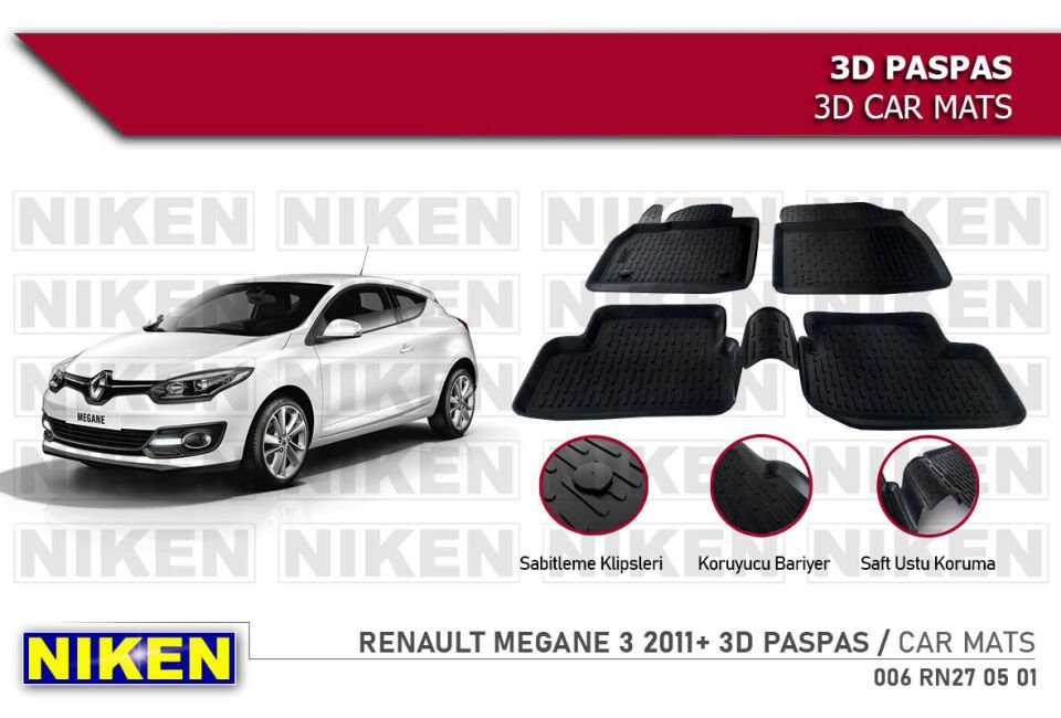RENAULT MEGANE 4 2016- 3D PASPAS
