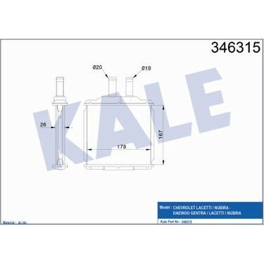 OPEL LACETTI 04-12 KALORIFER RADYATÖRÜ 96554446 KALE