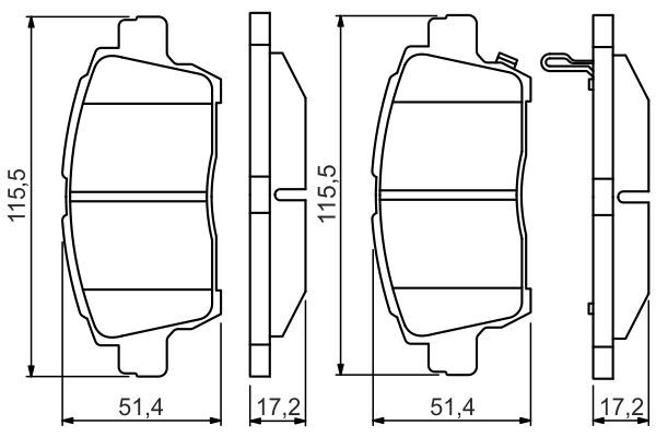 TOYOTA YARIS (P1) (+ABS) : VERSO (E12) 1.6 02 vb. 99-05 FREN BALATASI ÖN 04465-52010 BOSCH