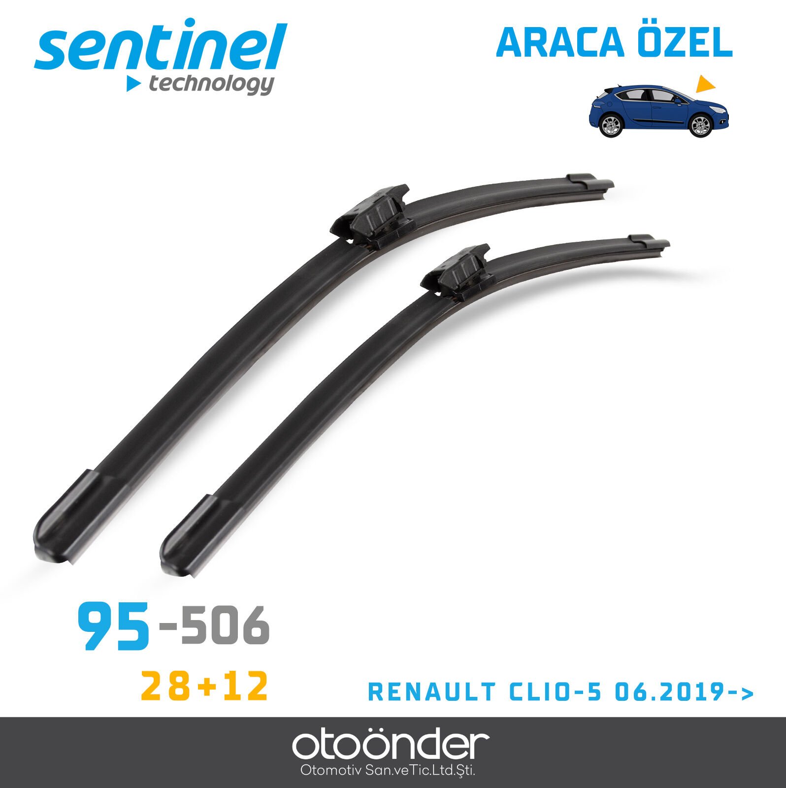 NIKEN 225mm 9'' 10 APARATLI ARKA SİLECEK SÜPÜRGESİ