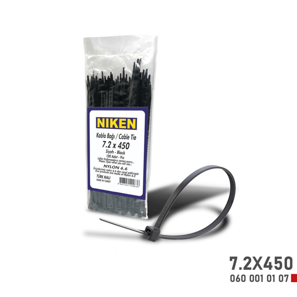 KABLO BAĞI SİYAH 7,2X450