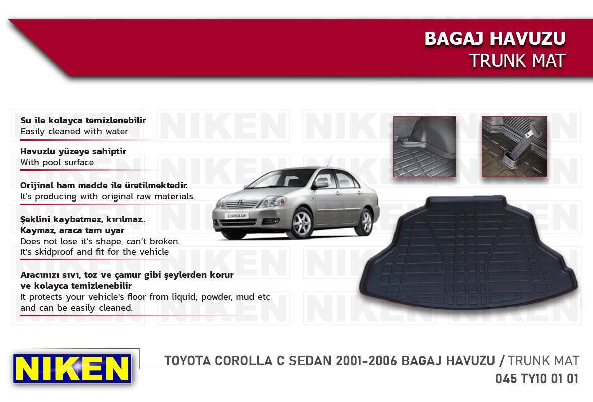 TOYOTA COROLLA SEDAN 2001-2006 BAGAJ HAVUZU