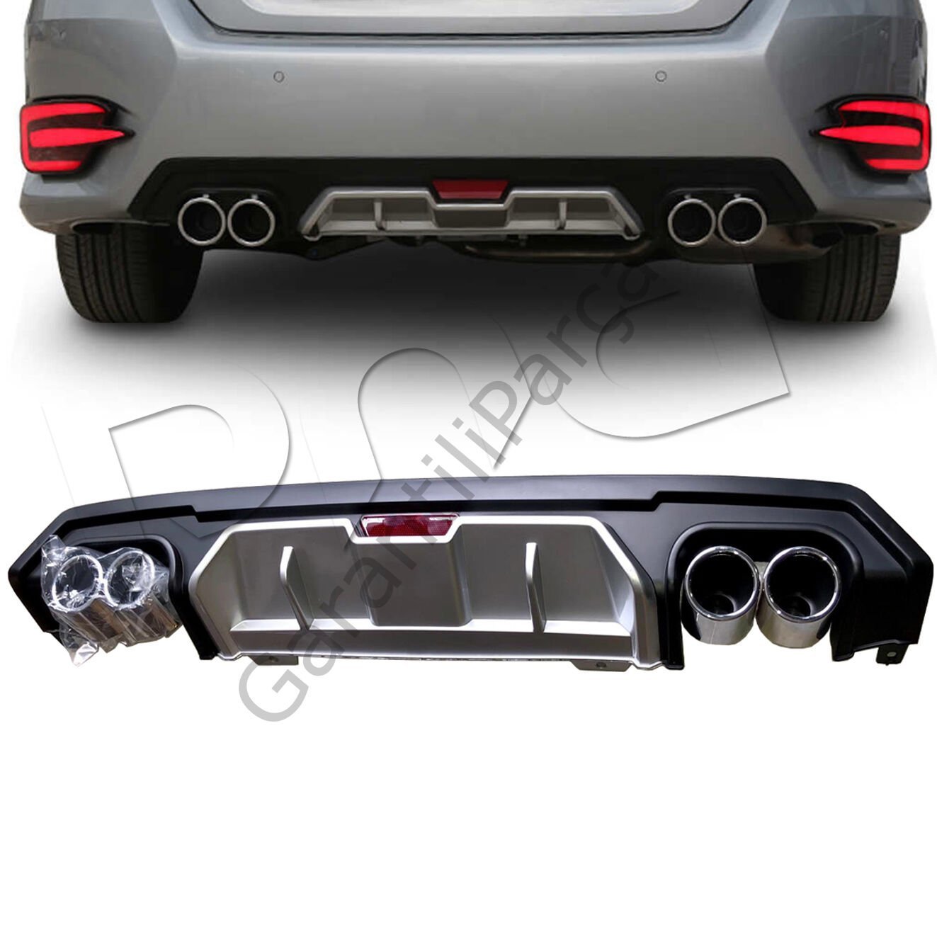 2017+ HONDA CIVIC DIFUZOR TURBO GRI