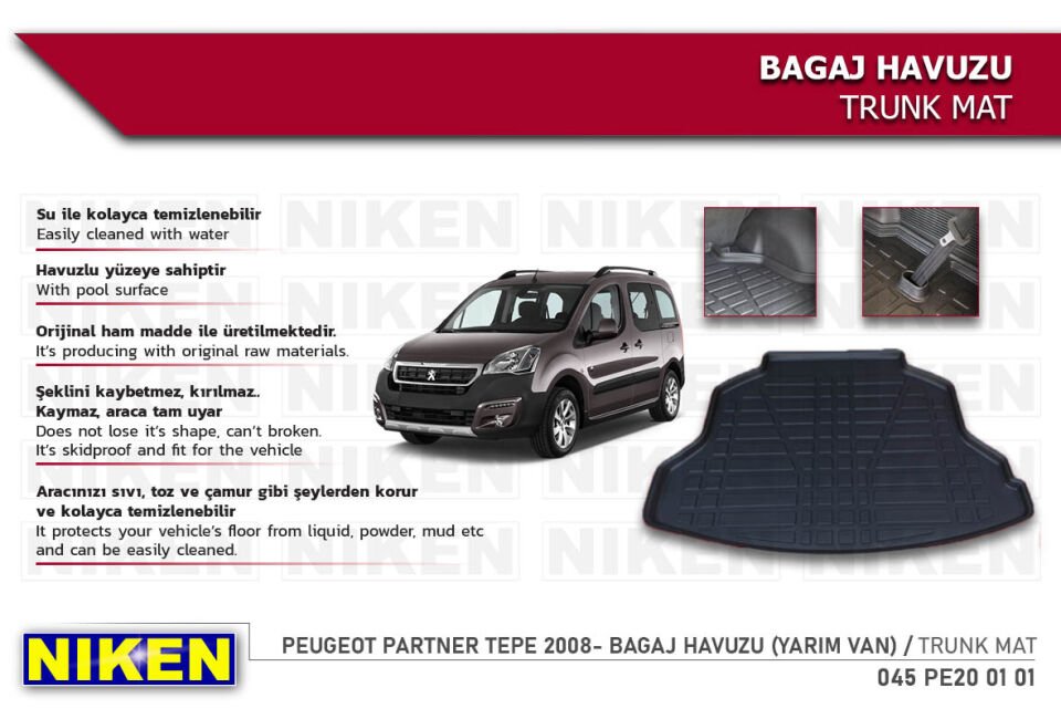 PEUGEOT PARTNER TEPE 2008- BAGAJ HAVUZU (YARIM VAN