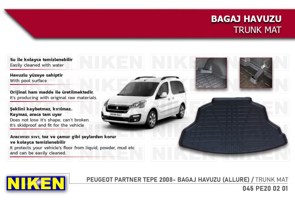 PEUGEOT PARTNER TEPE 2008- BAGAJ HAVUZU (ALLURE)