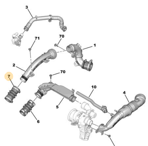 PEUGEOT 207/208/301 07- TURBO HAVA EMIS HORTUMU OE-PSA
