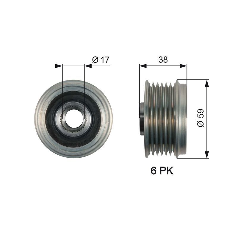 HYUNDAI SANTAFE/GRANDEUR/OPTIMA/SORENTO 2011- ALTERNATÖR KASNAGI 373222G500 GATES