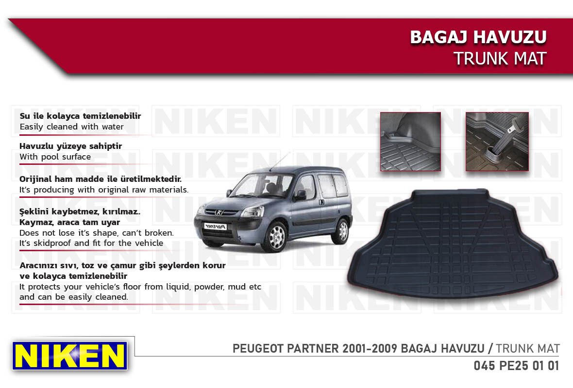 PEUGEOT PARTNER 2001-2009 BAGAJ HAVUZU