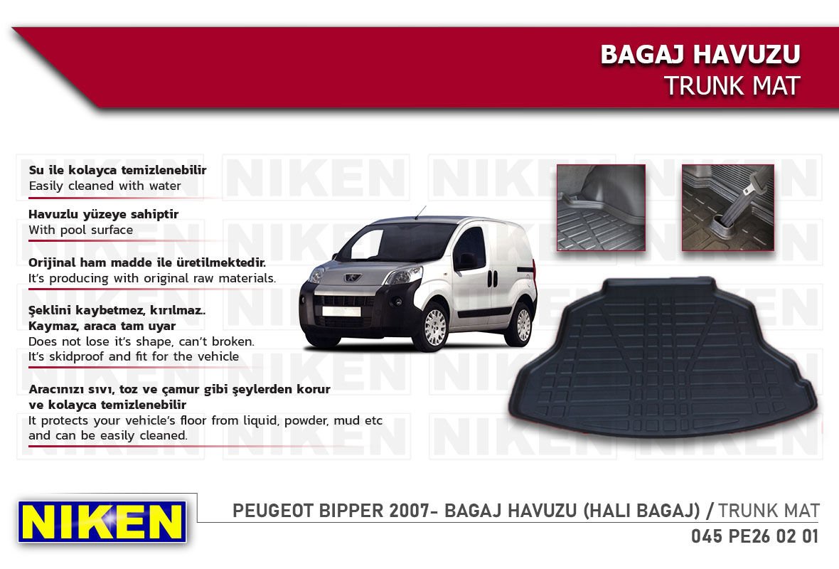 PEUGEOT BIPPER 2007- BAGAJ HAVUZU (HALI BAGAJ)