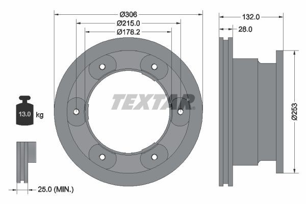 FIAT IVECO DAILY IV Panelvan/Van 65C15 2006-2011 FREN DISKI 2996049 TEXTAR 2'li Paket