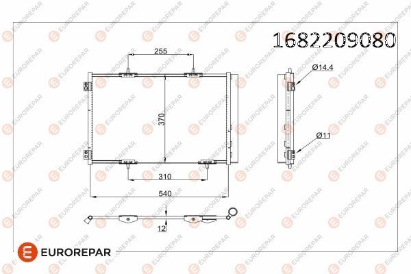 PEUGEOT 207/208/2008/C3/DS3 07- KLIMA RADYATÖRÜ 96508940 /E163371 / 6455.EK / 6455.HG EUROREPAR