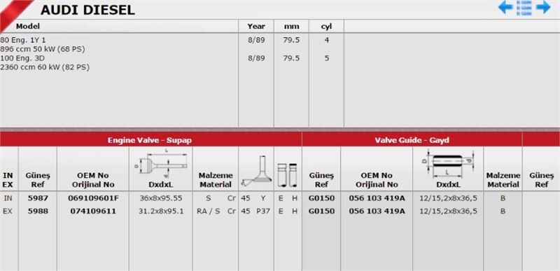 VOLKSWAGEN T4 91-03 SUPAP TAKIMI 069109601F GUNES