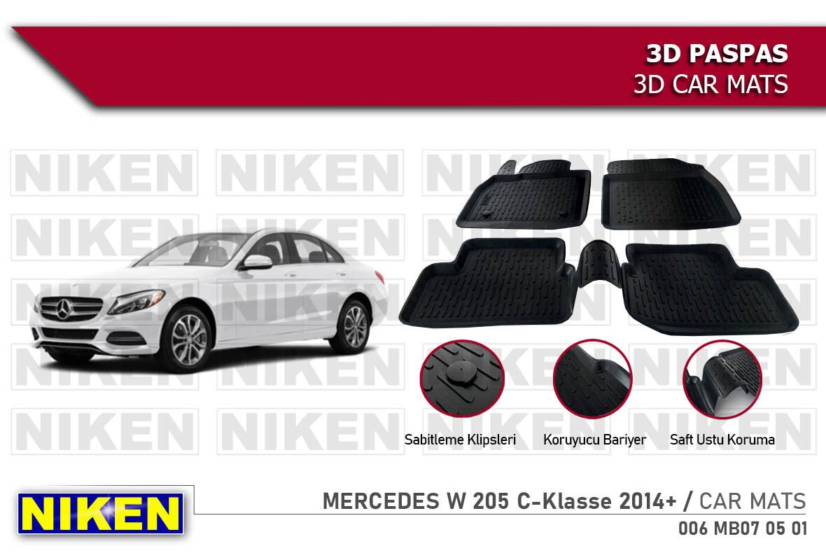 MERCEDES (W 205) C-Klasse 2014- 3D PASPAS
