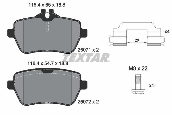 MERCEDES-BENZ W222-217-231 13- FREN BALATASI ARKA A0084200820 TEXTAR