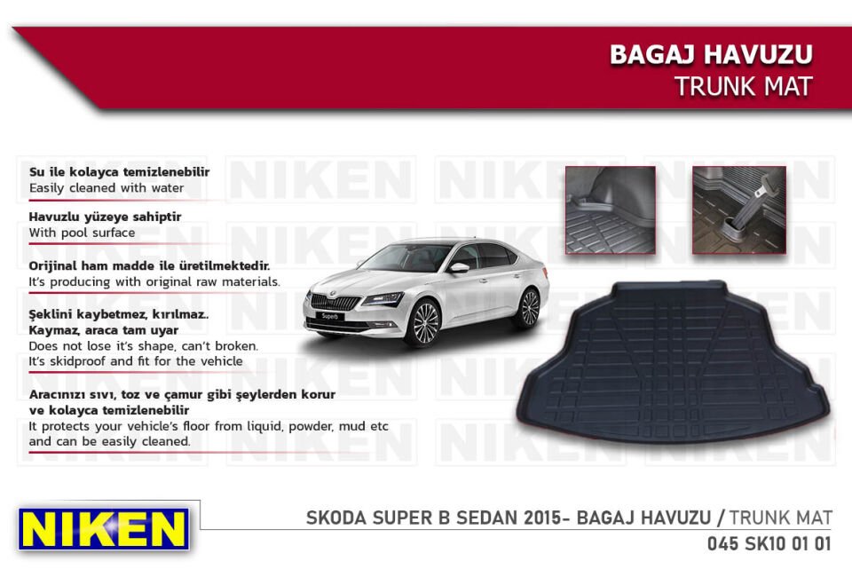 SKODA SUPER B SEDAN 2015-2023 BAGAJ HAVUZU