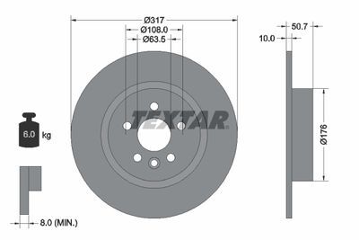 LAND ROVER Range Rover Fren Diski Arka Adet Textar 92300403-LR072016