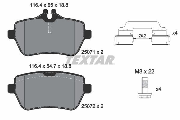 MERCEDES-BENZ SL R231 2012- FREN BALATASI ARKA A0064207220 TEXTAR