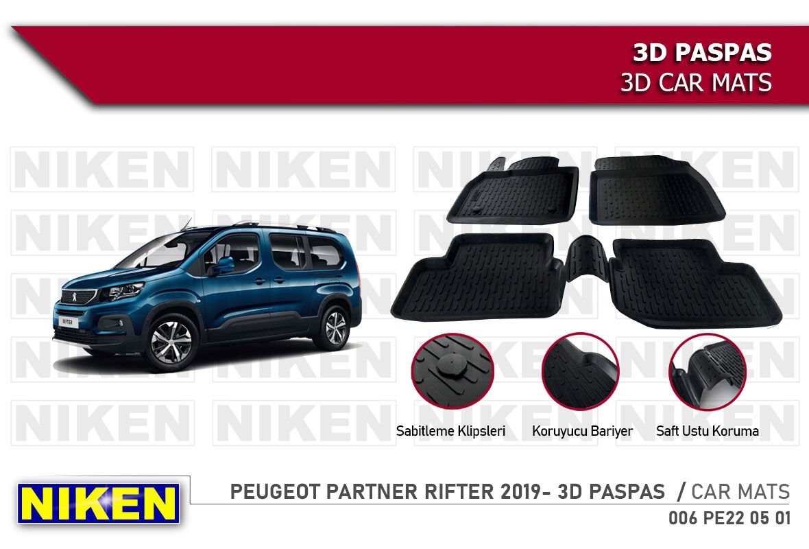 PEUGEOT PARTNER RIFTER 2019- 3D PASPAS