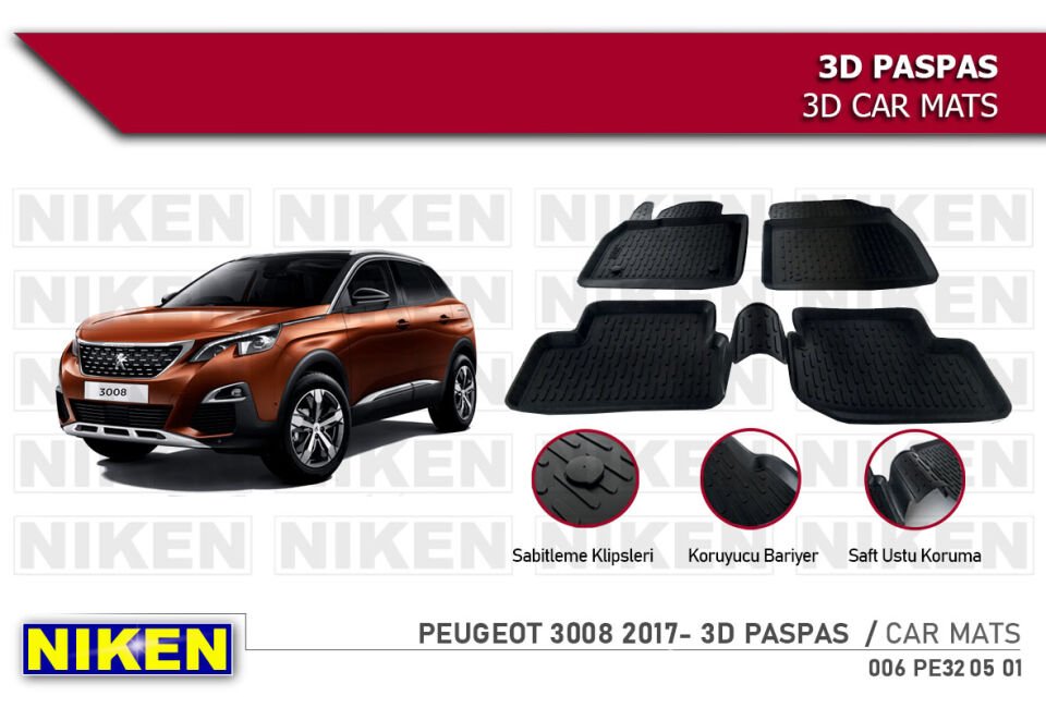 PEUGEOT 3008 2017- 3D PASPAS